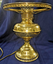 Rayo Lamp Brass Center Draft Kerosene Oil Electrified Antique NICE picture