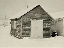 2L Photograph A.P.O. 942 Army Base 1733 Wood Log Cabin Snow 1944 picture