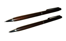 Vintage Hallmark ROSEWOOD Wood & Chrome Pen and Pencil Set Made in USA picture