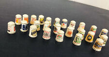 25 Different Advertising Ceramic Thimbles Campells Morton Coca Cola Bon Ami picture