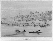 Vicksburg,Warren County,Mississippi,MS,1848,Ships,shoreline,buildings picture