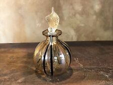 Vintage Glass Perfume Bottle With Stopper 1950s Mid Century Hand Blown Rare picture
