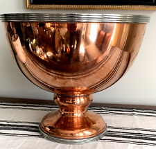 Antique Copper Planter Cache Pot Bowl Centerpiece picture