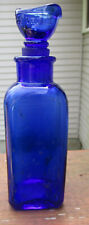Vintage Wyeth Bottle Cobalt Blue Glass Stopper Eye Wash Cup picture