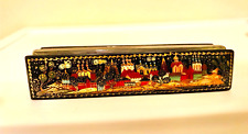 🔥LOOK🔥 NEW GENUINE PALEKH SUZDAL RUSSIAN LACQUER BOX LONG HAND PAINTED SIGNED picture