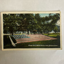 Michigan MI Detroit Water Works Park Floral American Flag Postcard picture