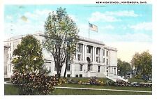 Postcard Ohio Portsmouth New High School Exterior View White Border Era C.1919 picture
