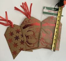 Unique Jumbo Vintage Looking Christmas Gift Tags Santa 8-1/2” X 5-1/4” Lot 16 picture