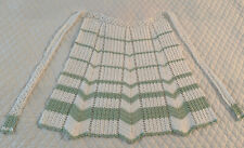 Vintage White Light Green Crocheted Hostess Apron - Handmade picture