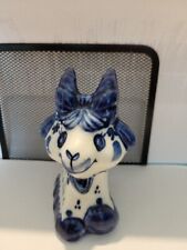 Gzhel Porcelain Animal Figurine. Hand Painted Blue and white picture