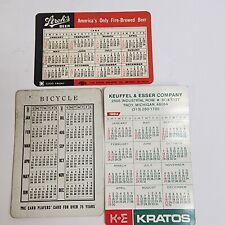 Vtg 1965, 67, 84 Strohs Bicycle Kratos Pocket/Wallet Advertising Calendar Cards picture