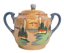 VTG Trico Lusterware Sugar Bowl With Lid Japan Hand Painted Mid-century Kitsch  picture