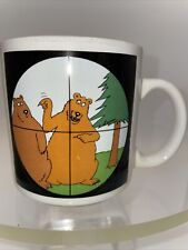 1981 The Far Side Gary Larson Coffee Mug Bears in Gun Crosshairs Vintage #427 picture