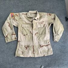 Army Desert Camouflage Combat Coat Medium Shirt Airborne Patches Vintage 90s picture
