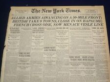 1918 AUGUST 24 NEW YORK TIMES - ALLIED ARMIES ADVANCING - NT 9202 picture