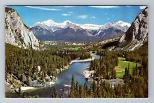 Banff-Alberta, Banff Springs Hotel, Bow Valley, Bow River, Vintage Postcard picture