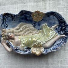 Rare Unusual Antique Germany Trinket Dish Naughty Luster Rare Bisque picture