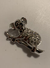 Authentic Swarovski Swan Crystal Pave Silver Tone Koala Bear Pin Brooch J12 picture