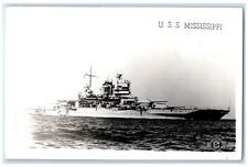 1947 USS Mississippi Steamer Ship New York NY RPPC Photo Posted Vintage Postcard picture