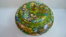 Old Vintage Multi Color Floral Beautiful Cloisonne Bowl and Lid picture