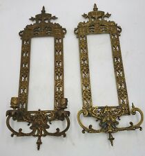 Pair of Antique Brass Frames Circa 1900's Fish Dolphin Rectable Wall Decor picture