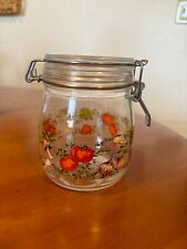 Vintage French ARC Glass Preserve Canning Jar Mushrooms Garlic Excellent Condit picture