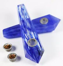 20 Pcs Wholesale  Natural Blue Smelt stone Quartz Crystal Smoking Pipe picture