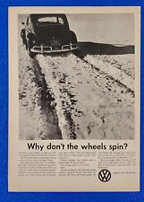 1963 VOLKSWAGEN BEETLE / BUG ORIGINAL CLASSIC PRINT AD WHY DON'T THE WHEELS SPIN picture
