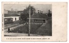 IN Indiana Liberty The Express Railroad Train Station Depot Scene Postcard picture