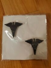 Pair Of Military Insignia BOS Officers Medical Corps subdued  8455-123-7701 New picture