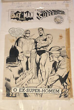 BATMAN GREEN ARROW SUPERMAN DC COMICS BRAZILIAN COVER ORIGINAL ART WORK Yr 1969 picture