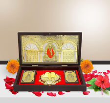 Gold Plated Shirdi Sai Baba Photo Frame With Charan Paduka Pocket Temple picture