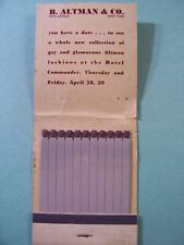 GIANT FEATURE MATCH BOOK- B. ALTMAN & CO., NEW YORK picture