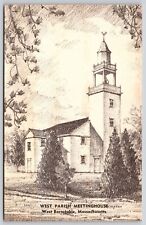West Parish Meetinghouse West Barnstable Massachusetts White Black UNP Postcard picture
