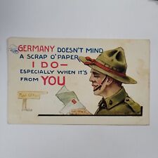 Vintage Antique Military Postcard Army Solder Germany War Note Divided Back picture