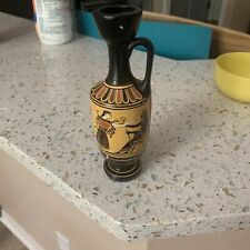 Made In Greece 7 In. Ceramic Vase No 225/B Signed One handle Zeus Athena picture