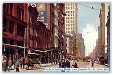 c1910's Broadway Looking North From Chestnut Street St. Louis Missouri Postcard picture