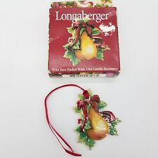 Longaberger 2000 Pear Twelve Days of Christmas Pottery Basket Tie On+Ribbon Box picture