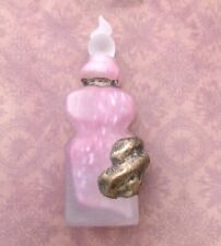 Romblast Frosted Glass Perfume Bottle, Vintage Art Deco Style, Collectible. picture