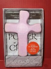 Pink Hold on to The Cross Squeezable Palm Cross & Gift Book NEW 5