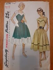 1951 Simplicity #3596 Miss Size 10 Bust 28 Teen Age Dress W/ Gathered Skirt picture