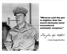 GENERAL DOUGLAS MACARTHUR AUTOMATIC WEAPONS QUOTE - 8X10 PHOTO (PQ038) picture