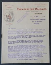 1927 CAFE BRULERIE DES COLONIES MARSEILLE Invoice Beautiful Illustrated Header 22 picture