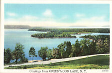 GREENWOOD LAKE NY Lake View c1940s VTG POSTCARD picture