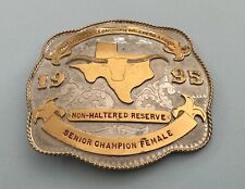 Rare 1995 N Texas Longhorn Breeders Female Champion Livestock Trophy Belt Buckle picture