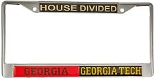 Georgia + Georgia Tech House Divided Split License Plate Frame [Silver - Car/... picture