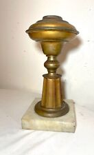 rare antique 1800 gilded brass marble electrified American astral table oil lamp picture
