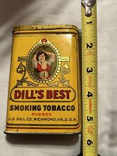 vintage JG Dill’s Best cut plug EMPTY pocket style tobacco tin great colors picture