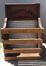 HARD TO FIND VINTAGE SUNNYLAND FAMILY SIZED GALVANIZED WASHBOARD.COLUMBUS CO. picture
