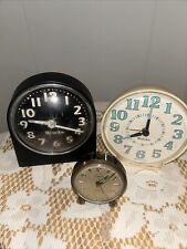 3 Vintage Windup Clocks Lot Westclox  picture